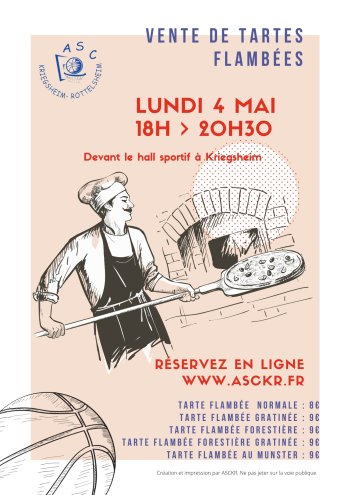 Vente de tartes flambées le 4 mai!
